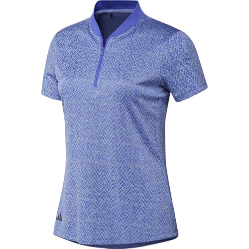 adidas Golf Women's Ultimate365 Jacquard Polo Shirt, Blue Spark, X-Small