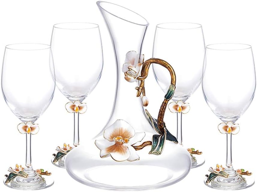 Amazon Com Wine Glasses Red Wine Phalaenopsis Pattern Goblet Small Fresh Wine Light Luxury Crystal Glass Wine Glass Decanter Gift Box Color Clear Size Package C Wine Glasses amazon com wine glasses red wine