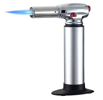 FIXKIT Flambierbrenner, Küchenbrenner, Butangasbrenner mit Sicherheitsschloss und einstellbare Flamme für Küche, Flammentempe