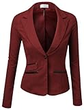 J.TOMSON Womens Fitted Boyfriend Blazer With Trim Detail