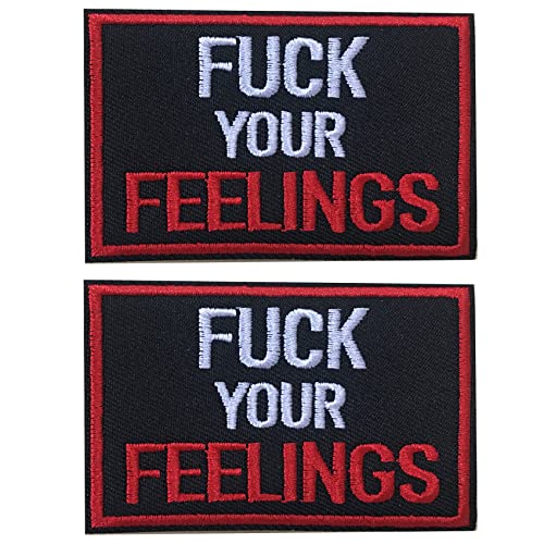 GYGYL 2Pcs Tactical Flag Patch-Fuck Your Feelings, Hook Fastener American Military Patches for Tactical Caps, Bags, Backpacks, Tactical Vest, Military Uniforms
