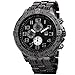 Joshua & Sons Men's Multifunction Crystals Black Watch - 3 Subdials with Date Window Unidirectional Rotating Divers Bezel with Engraved Arabic Numerals and Crystals On Stainless Steel Bracelet - JS78
