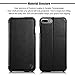 iPhone 7 Plus Case, Benuo [Luxury Series] [Genuine Leather] Folio Flip Corrected Grain Leather Case [Ultra Slim] [Magnetic Closure] with Built-in Stand for Apple iPhone 7 Plus (Black)