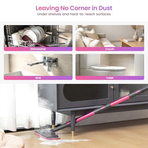 Schenley 19-in-1 Steam Mop with Handheld Steamer for Hard Floors | Multi-Surface Cleaning, 15s Heat-Up, 12-25 Min Steam Time, 248°F Steam, Chemical-Free, Tile & Grout, Wall Cleaning