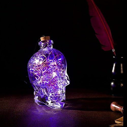 DMMSS Skull Nightlight Glass Decorative Table Lamp , Purple
