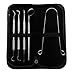 Professional Stainless Steel Dental Tool Kit includes Dentist Instruments and Tongue Cleaner in Protective Leather Case - Multi-Purpose Tools