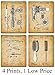 Original Hair Styling Tools Patent Art Prints - Set of Four Photos (8x10) Unframed - Makes a Great Gift Under $20 for Hairstylists, Beauticians or Bathroom Decor