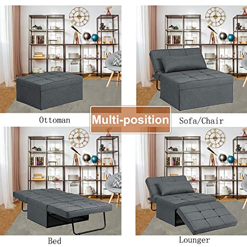 HOMEER Ottoman Sofa Bed, Convertible Chair 4in1 Multifunctional