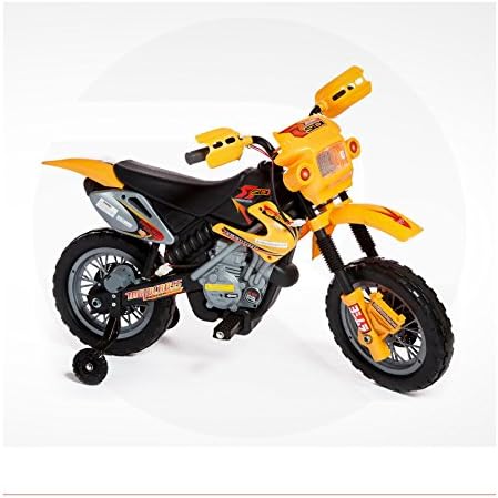 Kids Ride On Motocross Scrambler Motorbike Electric 6V Battery Operated Bike. (Yellow)