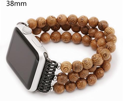 Ramida Applies to Apple Watch Apple straps hand-made threaded pearl beads with 38 / 42mm (Brown/ 38mm)