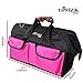 LipStick Tools 18-Inch Multi-Purpose Zip-Top Pink Storage Wide Mouth Tool Bag Organizer. Great for Home Improvement/Contractors Tools. Heavy Duty Storage Pockets and Shoulder Strap.