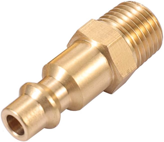 Brass 1/4-Inch NPT Male Industrial Air Hose Quick Connect Adapter, Air Coupler and Plug Kit, Air Compressor Fittings 10pcs (Male NPT) - - 