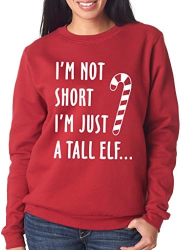 SignatureTshirts Women's I'm Not Short I'm Just A Tall Elf Christmas Sweatshirt