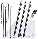 The Friendly Swede Extra Long - Bundle of 3 Premium XXL Micro-Knit Hybrid Fiber Tip Capacitive Stylus Pens 7.3