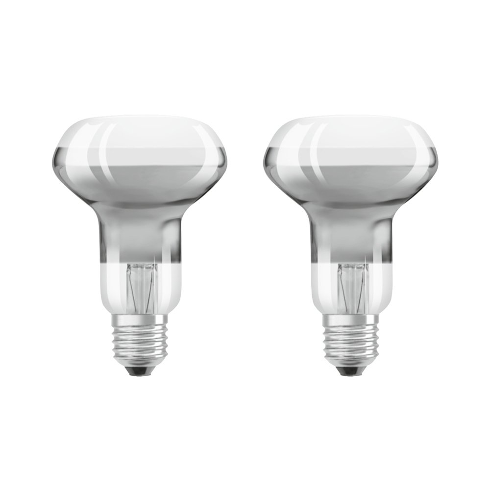Osram Star Classic A + LED R63 LED Reflector Lamp with E27 Screw Socket, 2700 K, 2.8 W, Warm White, 10.4 x 6.3 x 6.3 cm, Set of 2