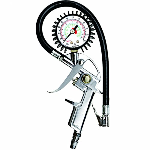 Click Here to See More Images Tire Pressure Inflator Gauge with Lock On Chuck, Car, Motorcycle, Bike Heavy Duty
