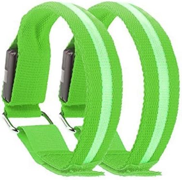 X-Bright 2 Pcs Running Light Reflective LED Armband Bracelet Safety Belt for Walking Jogging (Green)