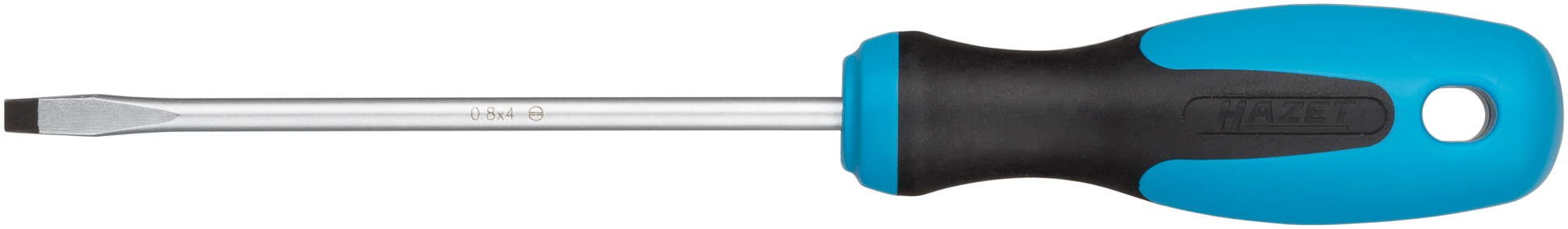 Hazet Screwdriver, Spanner Size: 0.8 x 4 mm, 1 piece, Blade matt Chrome-Plated, tip Burnished, 810-40