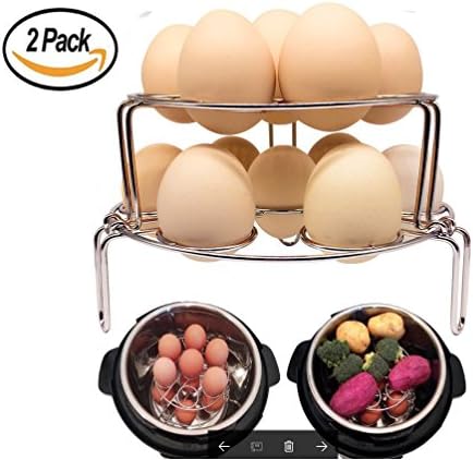 2 Packs Stackable Egg Steamer Rack for Instant Pot and Pressure Cooker Egg Cooker Stackable Steamer Rack Trivet Stand Kitchen Accessories