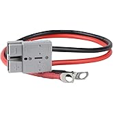 8AWG Cable with 50A Connector for LiFePO4 Battery Compatible with Anderson Connector, M8 Terminal, Quick Connectors Power Transfer for Lithium Batteries of Boat, RV