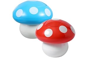 BESTOYARD Desktop Trash Can 7.4 Inches Small Trash Can Trash Can Cute Nursery Trash Can Kawaii Trash Bin Mushroom Trash Bin Mini Garbage Can Rubbish Bin Bucket Office with Cover, 19X19X19CM