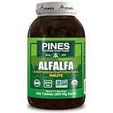 Pines Organic Alfalfa Tablets - 500 per pack -- 1 each.