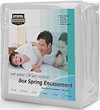 Zippered Box Spring Encasement Ample Zipper Opening for Easy Use - Water Resistant Cover, Ultimate Protection Against Insects, Dust Mites and Allergens (Twin-XL, 39 by 80 inches) by Utopia Bedding