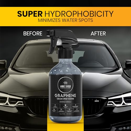 Graphene Ceramic Coating for Cars - High Protection 3 in 1 Spray, Recubrimiento 10h - Tratamiento Ceramico Automotriz con Grafeno Para Maxima Proteccion de Pintura y Brillo en Coches, Motos