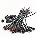 Mokungit 10Pairs 2 Core 2pin Black Pigtail Plastics Waterproof IP65 LED Connctor Male Female 40cm/pair Applicable 0.3mm² 15mm Nut for LED Light