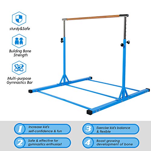Dai&F Gymnastics Training Bar, Adjustable Height Kip Bars Gymnastics