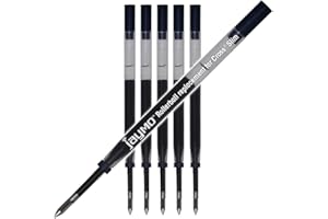 Jaymo Replacement for Cross Slim 8910-1 - Measures 4 in / 102 mm Long - Gel Rolling Ball Pen Refill - 6 Black