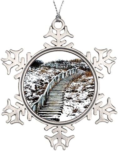 Pracy Tree Branch Decoration Snowy Staircase Motivating Christmas Snowflake Ornament Display Tree