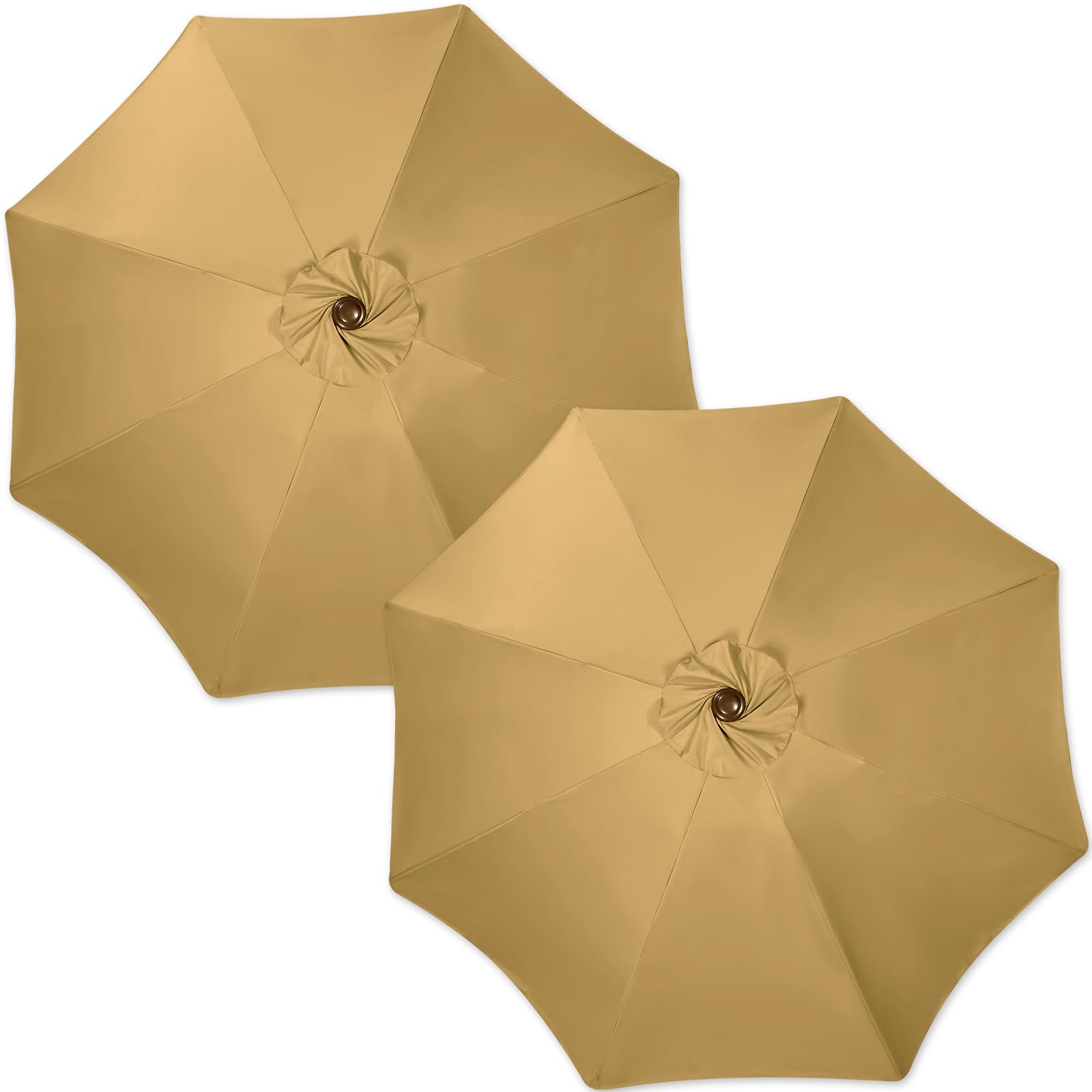 Photo 1 of Hillban 2 Pieces Patio Umbrella Replacement 8 Ribs Strong and Thick Umbrella Canopy Outdoor Umbrella Replacement Top Shade Cover, Fit Outdoor Yard Garden Umbrella Canopy (Khaki,10 ft)