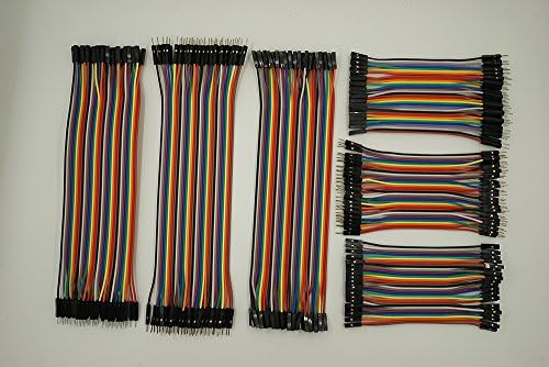 Godigoaue 240pcs 40pin 10cm Male to Female,40pin 10cm M/M,40pin 10cm F/F,40pin 20cm M/F,40pin 20cm M/M,40pin 20cm F/F Dupont Wire Breadboard Jumper Wires Ribbon Cables Kit for Arduino Raspberry Pi