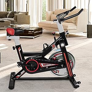 Hooseng-Exercise-Bike-Indoor-Cycling-Stationary-Bikes-Cardio-Workout-Machine-Upright-Bike-Belt-Drive-Adjustable-Resistance-Levels-with-LCD-Digital-Monitor-for-Home-Gym-Lose-Weight-Black Hooseng Aerobic Indoor Training Exercise Bike, Super-Silent Stationary Bike Cycling with LCD display, Seat Cushion…