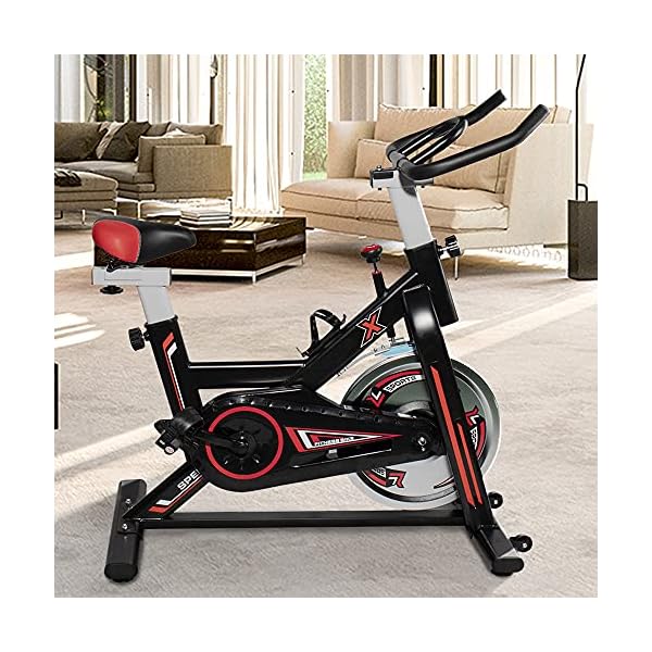 Hooseng-Exercise-Bike-Indoor-Cycling-Stationary-Bikes-Cardio-Workout-Machine-Upright-Bike-Belt-Drive-Adjustable-Resistance-Levels-with-LCD-Digital-Monitor-for-Home-Gym-Lose-Weight-Black Hooseng Aerobic Indoor Training Exercise Bike, Super-Silent Stationary Bike Cycling with LCD display, Seat Cushion…