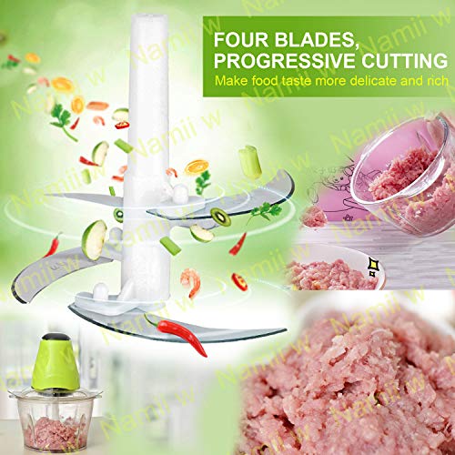 Food Chopper Electric,Meat Grinder Machine Kitchen Aid,Mini Food Processor 2L Bowl Grinder for Meat, Vegetables, Fruits and Nuts Chopper 220V-50 Hz Baby Food Sausage Casing BPA FREE Travel Adaptor
