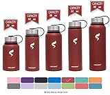 Simple Drink Stainless Steel Insulated Water Bottle - Wide Mouth Leak Proof Vacuum Outdoors Coffee Mug - Ice Cold Up to 24 Hrs/Hot 13 Hrs Double Walled Flask - Laser Marking