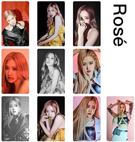 yuehuxin Extraordinary Set Kpop Blackpink"Kill This Love" Return Magazine Cover Photo Crystal Card Sticker Suitable for Bus Card ID Card Hot Gift for Fans (05)(None Rose)