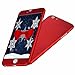 IPAKY All-Round Protective Slim Case Cover with Tempered Glass Screen Protector Skin for Apple iPhone 6/6S Plus 5.5'' (Red)