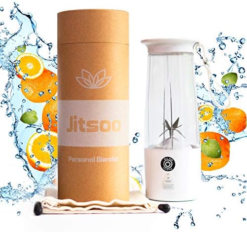 Portable Smoothie/Shake Blender & Juicer (17 Oz) with Power Bank, Six Sharp Blades, USB Rechargeable & 100% Non Toxic & BPA-free, Ideal for Travel, Camping, Gym, Picnic, Beach