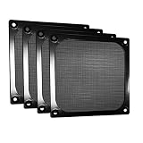 CENTERPOWER 120mm Black Ultra Fine PC Computer Fan Grills Filter Aluminum Dustproof Mesh Tool with Screws Set of 4