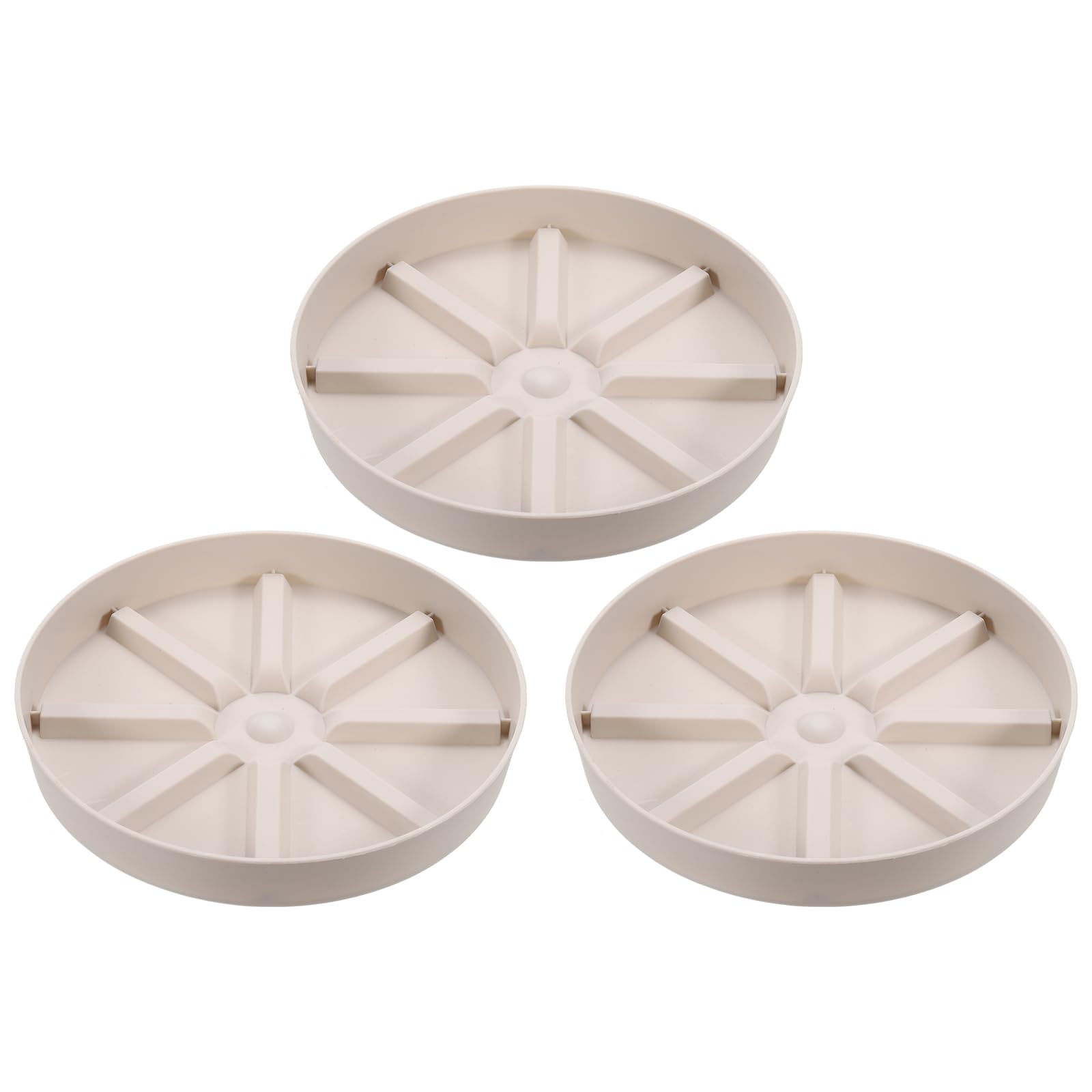 PATIKIL Plant Pot Saucers 7.5 Inch, 3 Pack Plastic Round Plant Pot Thicker Flower Drip Tray for Indoor Outdoor, White