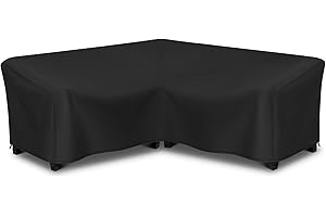 Arcedo Outdoor Sectional Sofa Cover, 85" X 85" V-Shaped 5-Seater Waterproof Patio Furniture Cover, Outdoor Couch Cover, All Weather Protection Patio Sofa Cover, Black