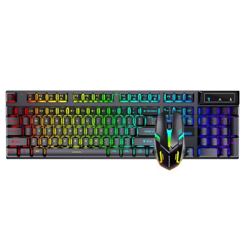 Guiheng Wired Gaming Keyboard with Rainbow Backlit, 104 Keys Cute Keyboard, USB Wired Keyboard for Laptop, PS4, Xbox, PC Gaming and Work-Black