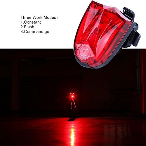Leadbike USB Rechargeable LED Bicycle Tail Light Multifunctional ABS Waterproof Safety Warning Light 5.6LM Bike Flashing Helmet Light (Red)