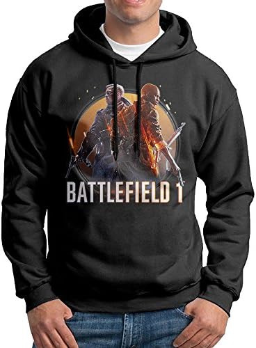 Edgechic Battlefield 1 Video Game Mens Pullover Black Hooded Sweatshirt