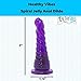 Healthy Vibes Spiral Anal Dildo 6'' Soft Purple Jelly Probe For Men, Women, and Couples Phthalate-Free, Non-Toxic, Suction Cup, Strap On Compatible