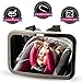 Baby Rear View Mirror for Rear Facing Infant Car Seat – Headrest Mount Shatterproof Non Slip Baby Mirror for Car for Backseat View – Child Safety Baby Essentials for Registry – Bonus Cleaning Cloth