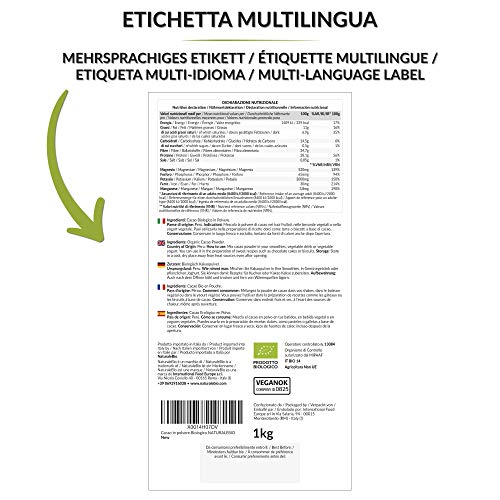 Biologisch Cacaopoeder 1 Kg. Bio, Natuurlijk en Zuiver. Geproduceerd in Peru van de Boom Theobroma Cacao. Bron van… - Afbeelding 3